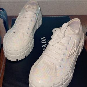 Sold out platform sequin Prada sneakers